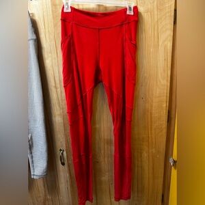 lululemon athletica Red Leggings with Side Pockets silky light weight material 6